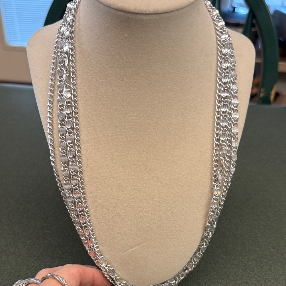 Sarah Coventry Multi-Strand Silver Necklace